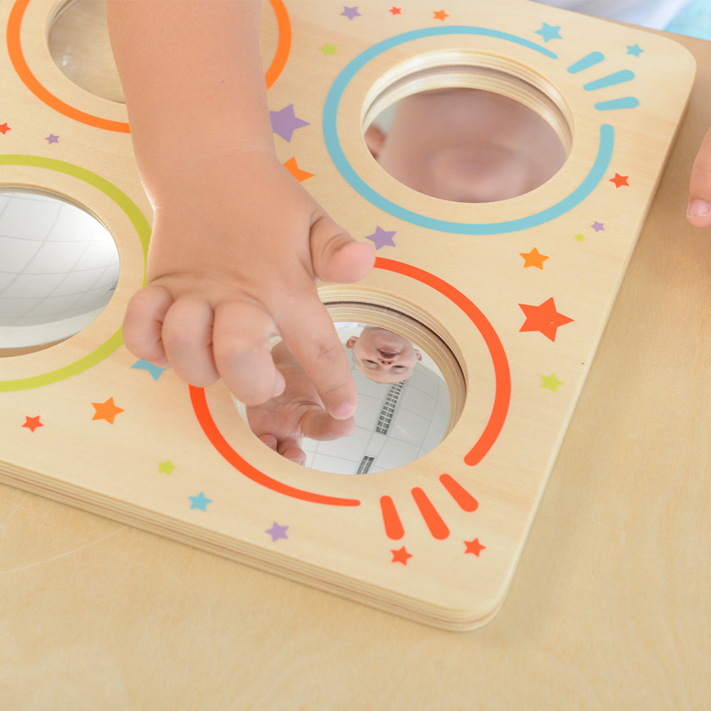 Educational STEM visual toy with mirror and magnifier for preschoolers.