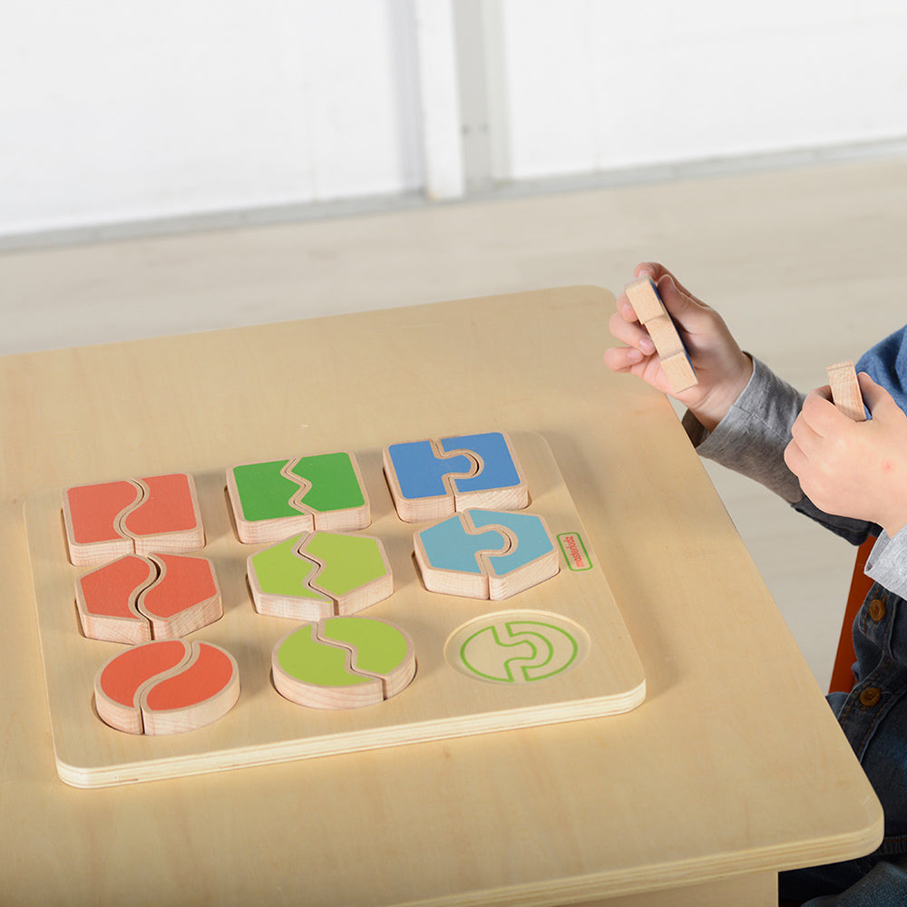 Split-shape blocks requiring matching and logical pairing.