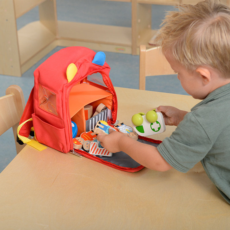 Portable role-playing emergency station toy for toddlers and preschoolers