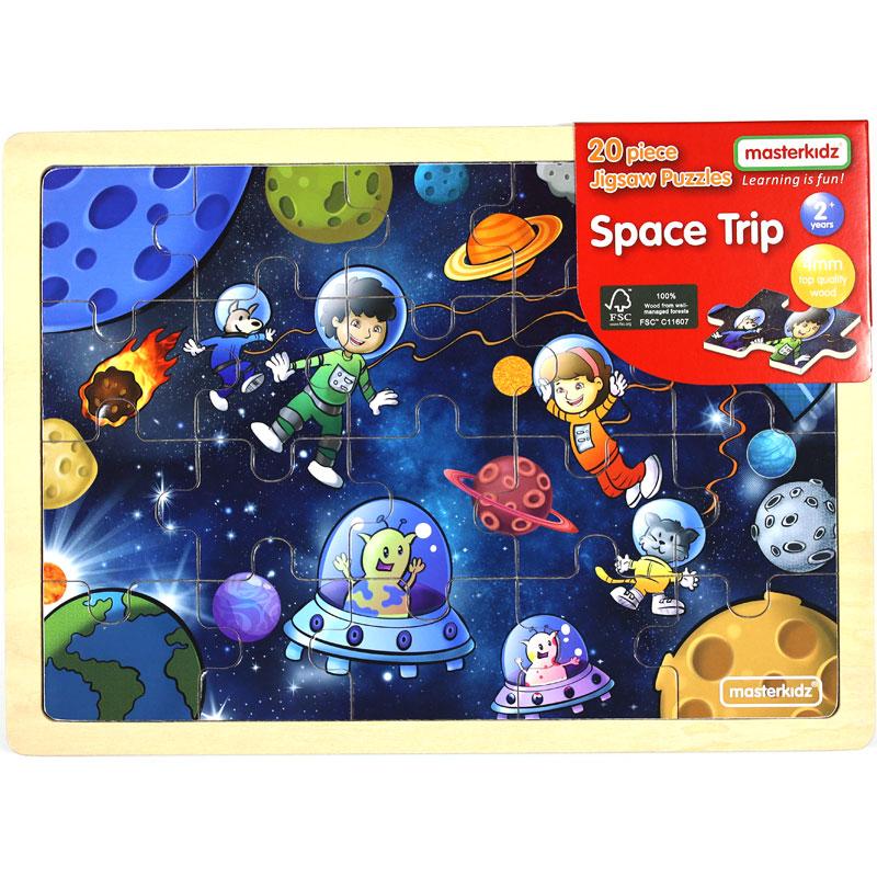 Wooden Jigsaw Puzzle Space Trip 20Pc