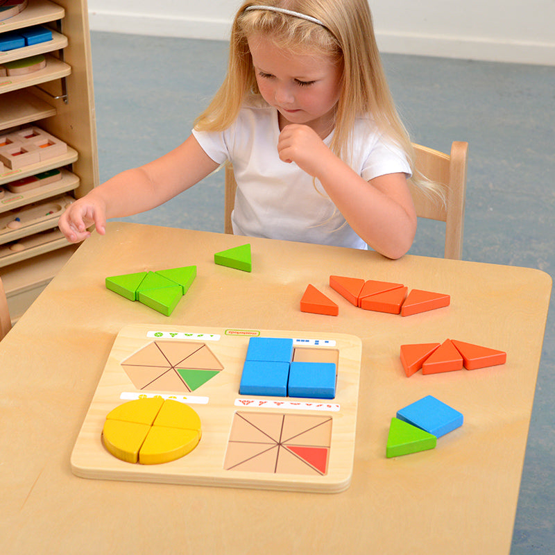 Masterkidz Geometric Shapes Building Fun on classroom table for hands-on STEM play