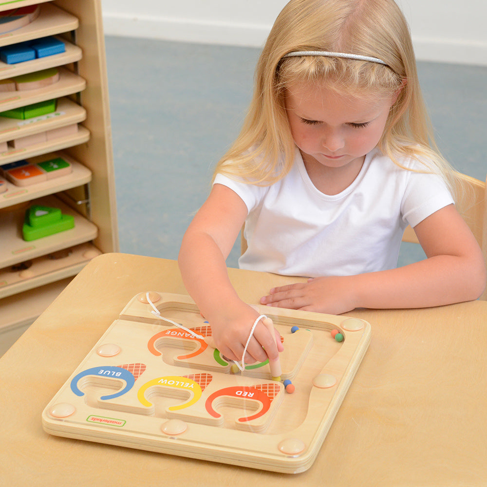 Close-up showing smooth wooden construction and high-quality magnetic wand.