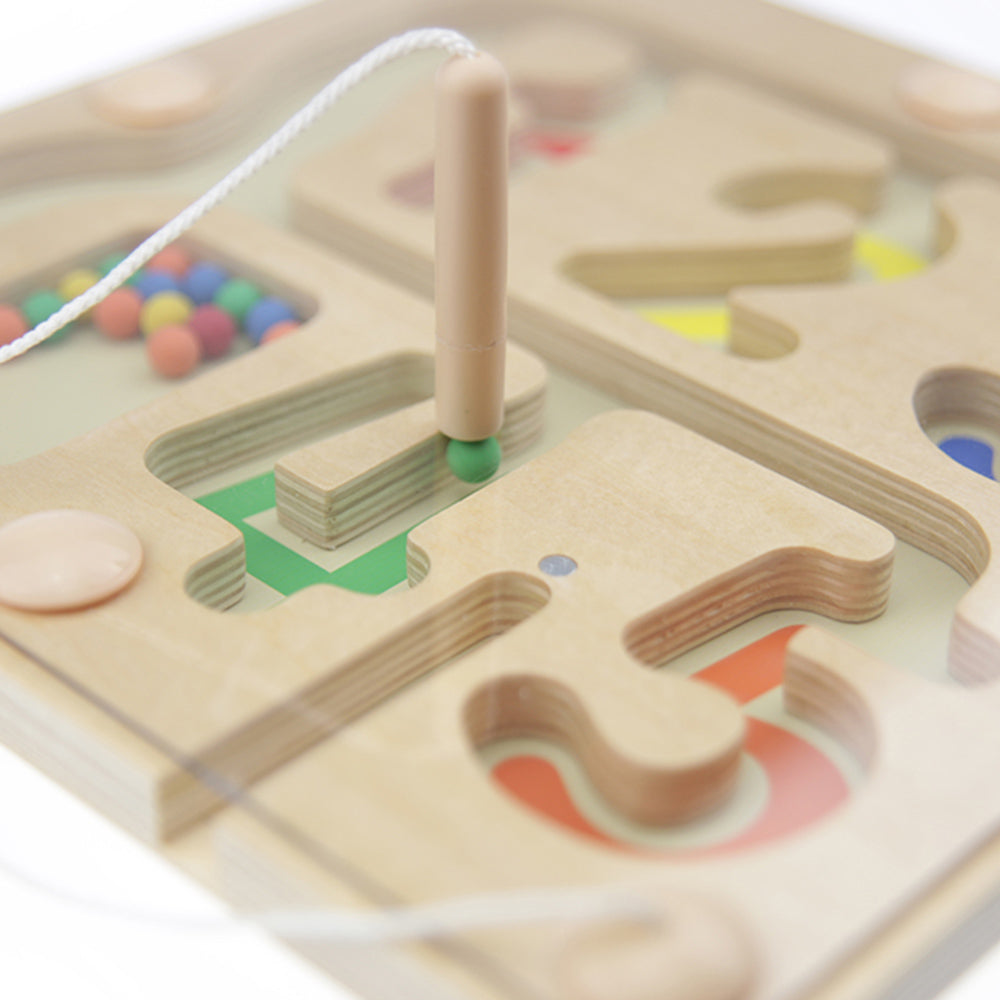 Masterkidz wooden magnetic maze for early math learning