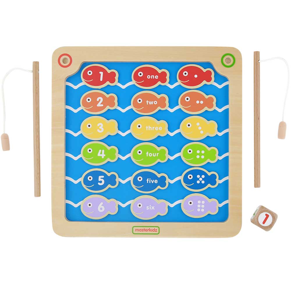 Masterkidz wooden magnetic fishing game counting board