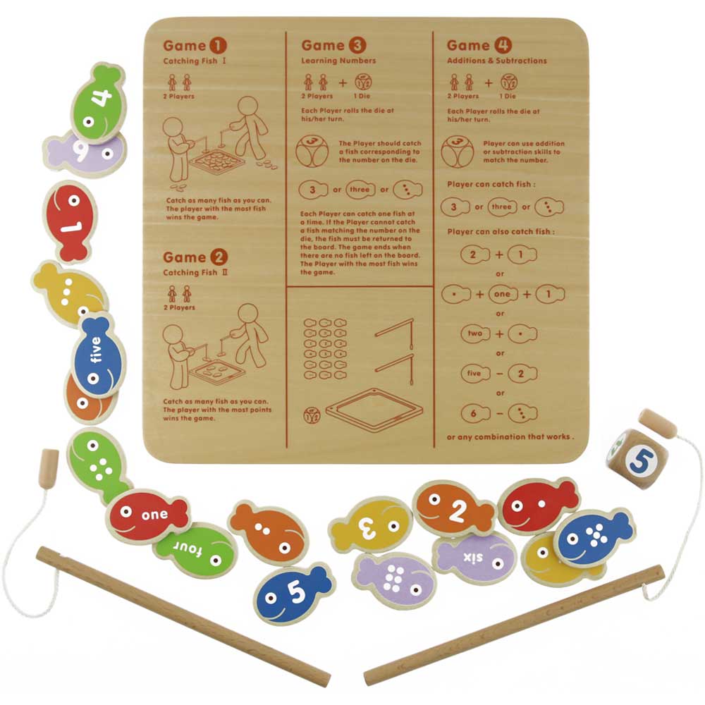 Magnetic fishing rods and sea creatures for early learning