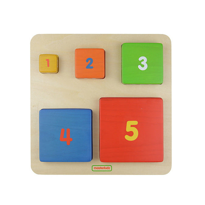 Masterkidz Numbers & Colours Stacking Blocks with 5 vibrant blocks for colour matching.