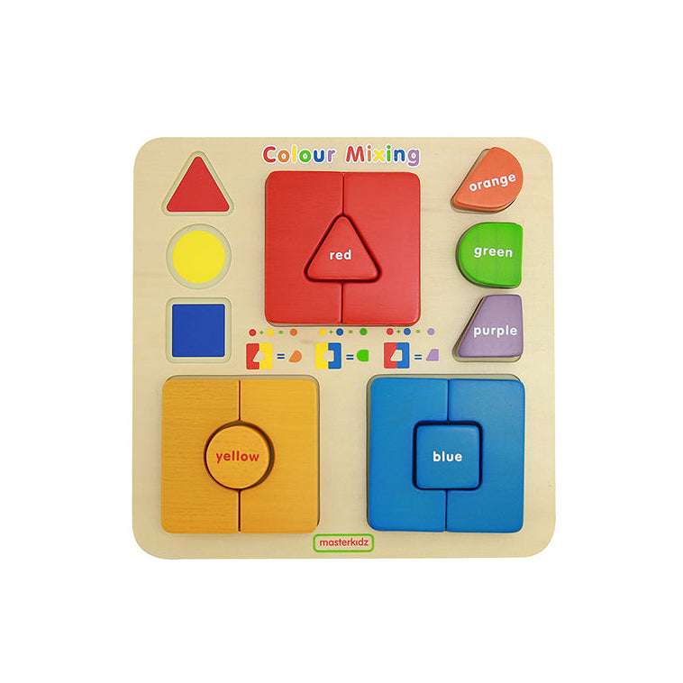 Children stacking Masterkidz Colour Mixing Learning Blocks to explore colour combinations.