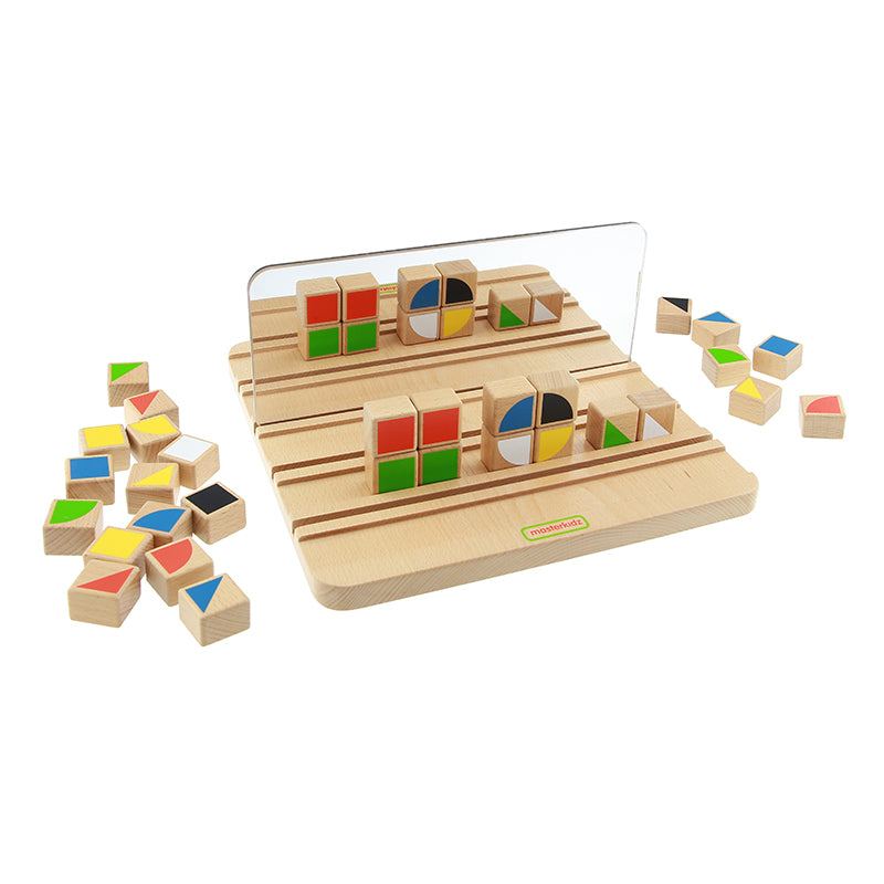 Adjustable two-sided mirror board with multiple slot positions.