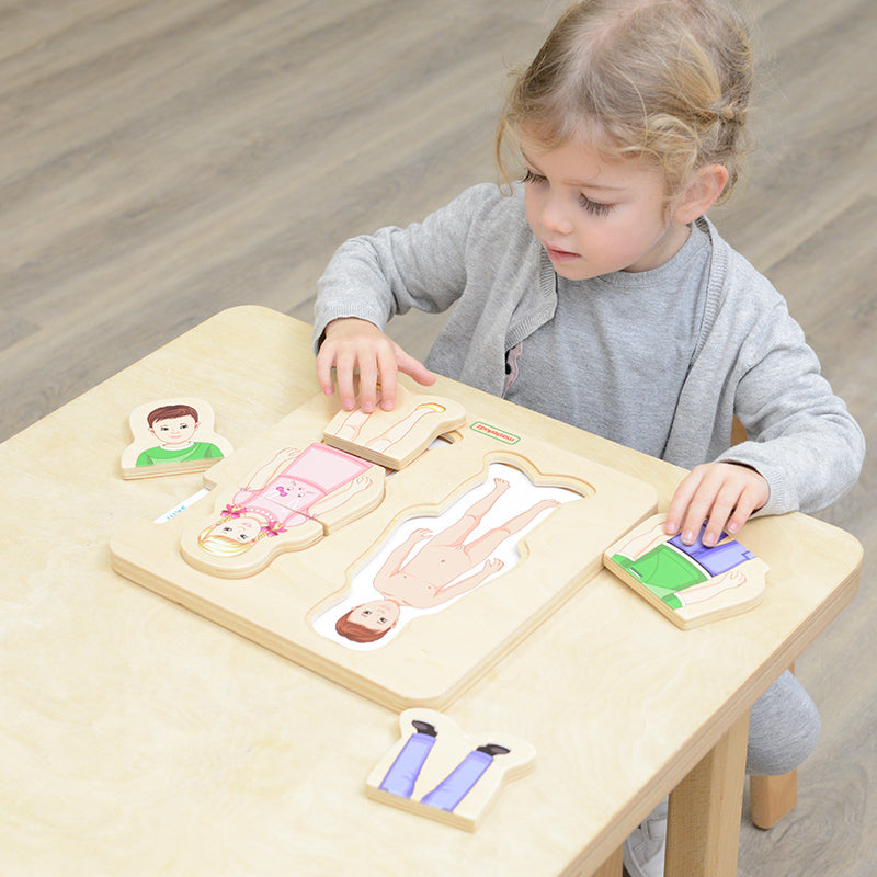 Masterkidz Human Body Layered Puzzles on classroom table for interactive anatomy learning