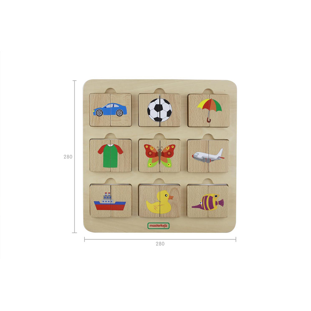 Colourful and black-and-white design encouraging visual memory.