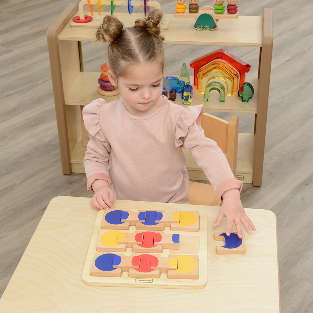 Kids developing fine motor skills with Masterkidz Colour Matching Tiles