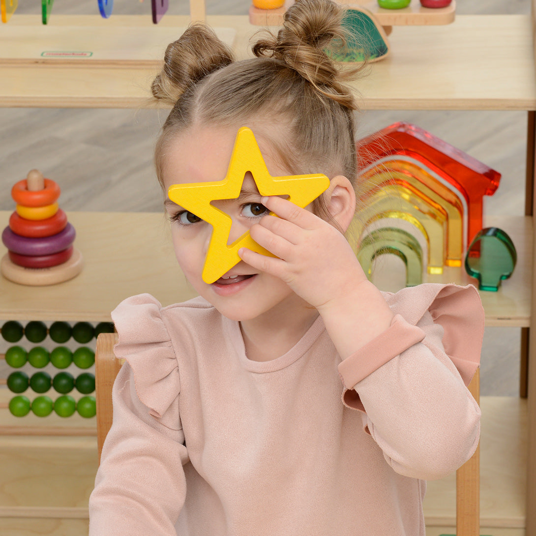 Wooden Geometric Shape Stacker for Hand-Eye Coordination and Learning