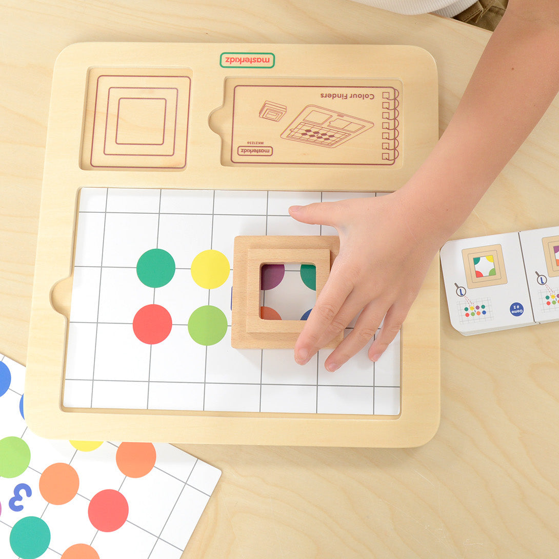 Early learning centre activity promoting collaborative play with stacking set.