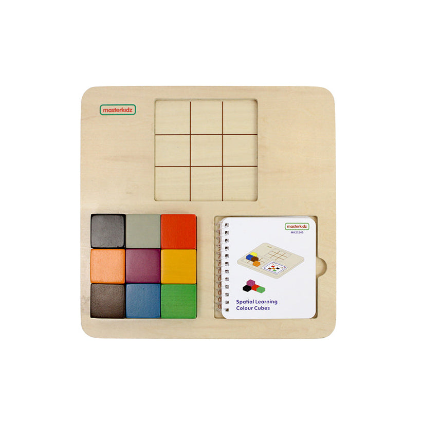 Masterkidz spatial learning colour cubes in vibrant colours.