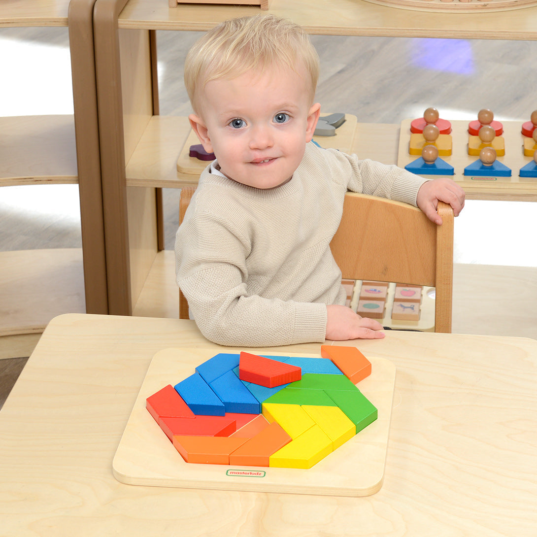 Interactive puzzle tiles for problem-solving and creative thinking.