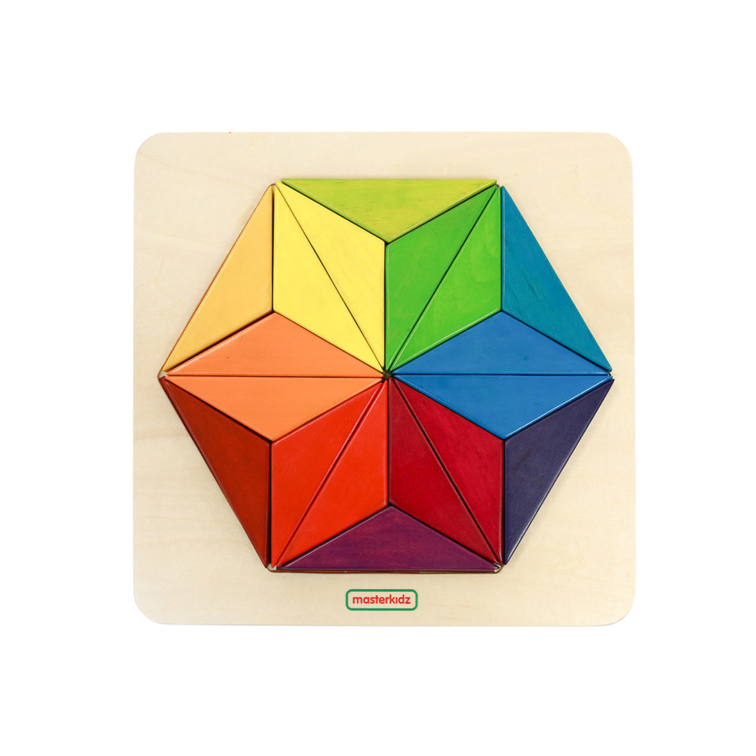 Children using Masterkidz snowflake tiles to create endless patterns