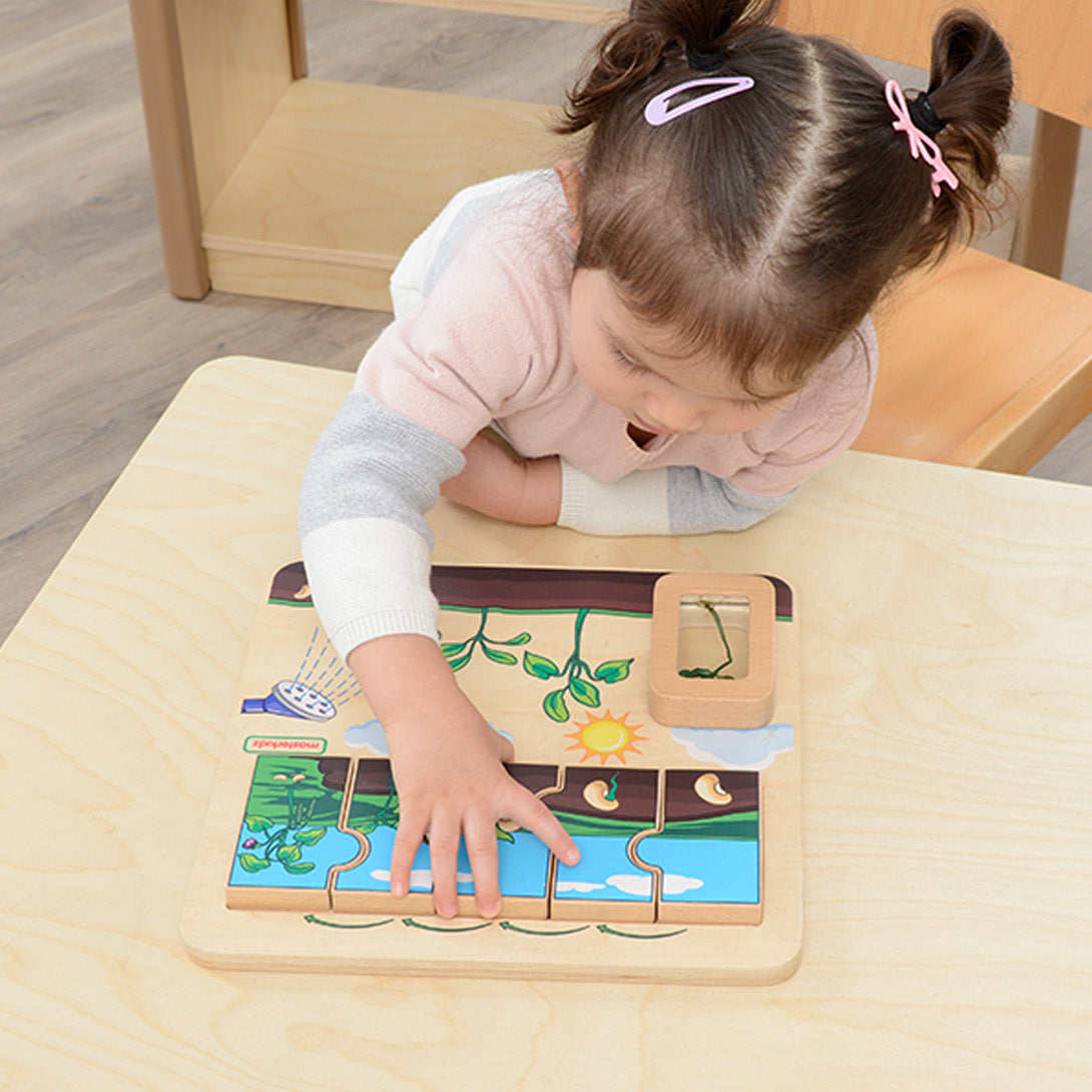 Interactive plant growth puzzle for toddlers and kids