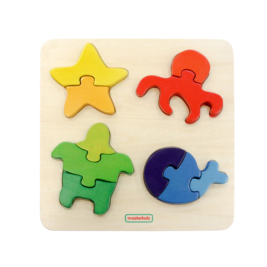 Masterkidz Chunky Sea Creatures Jigsaw Puzzle with 10 Beech wood pieces