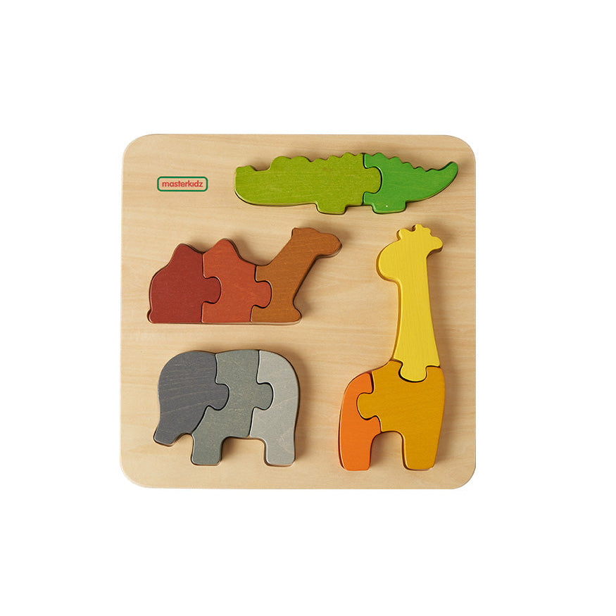Masterkidz chunky safari puzzle for problem-solving skills