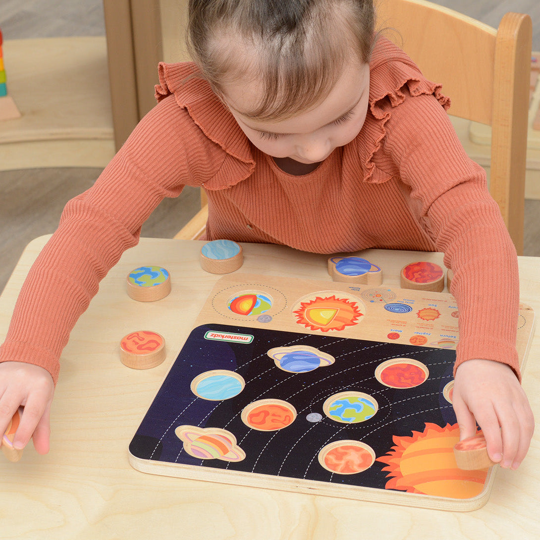 Masterkidz educational Solar System board for hands-on learning, enhancing spatial awareness and astronomy skills
