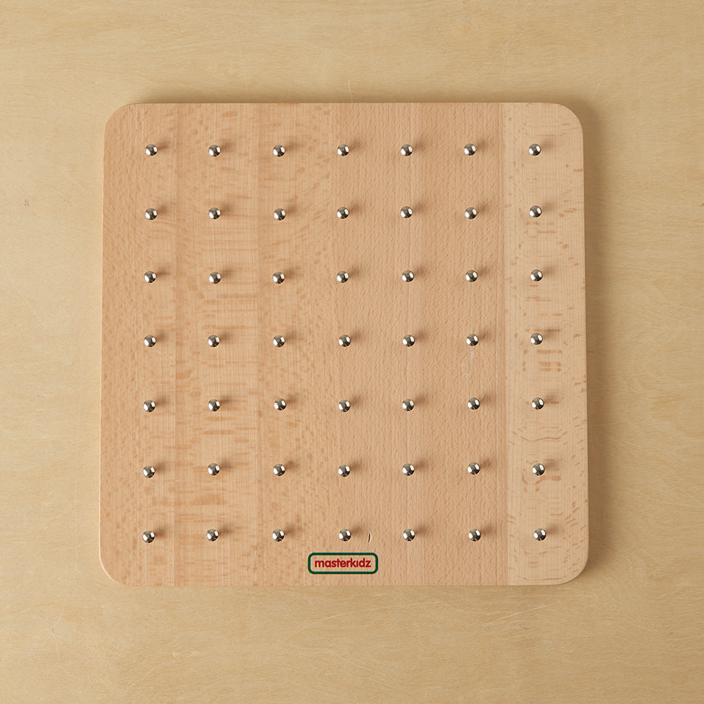 Masterkidz Wooden Geoboard – A fun and educational tool for teaching geometry, shapes, and patterns.