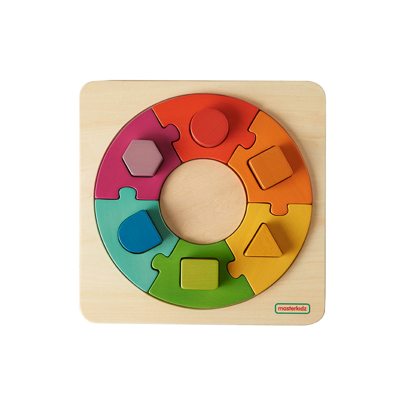 Chunky beech jigsaw pieces for safe toddler play.