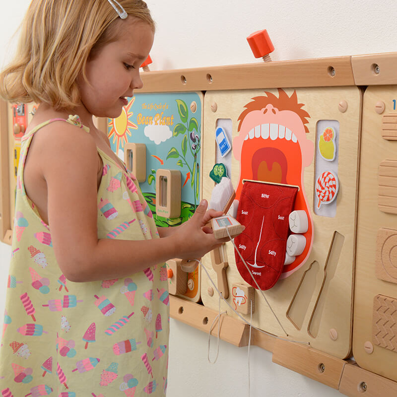 kids oral care learning board; early STEM learning.