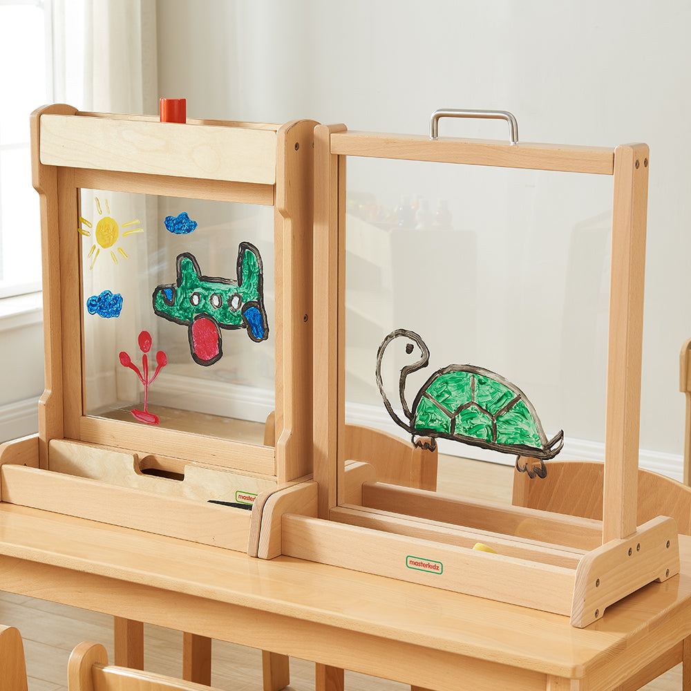 beech wood kids art easel for table